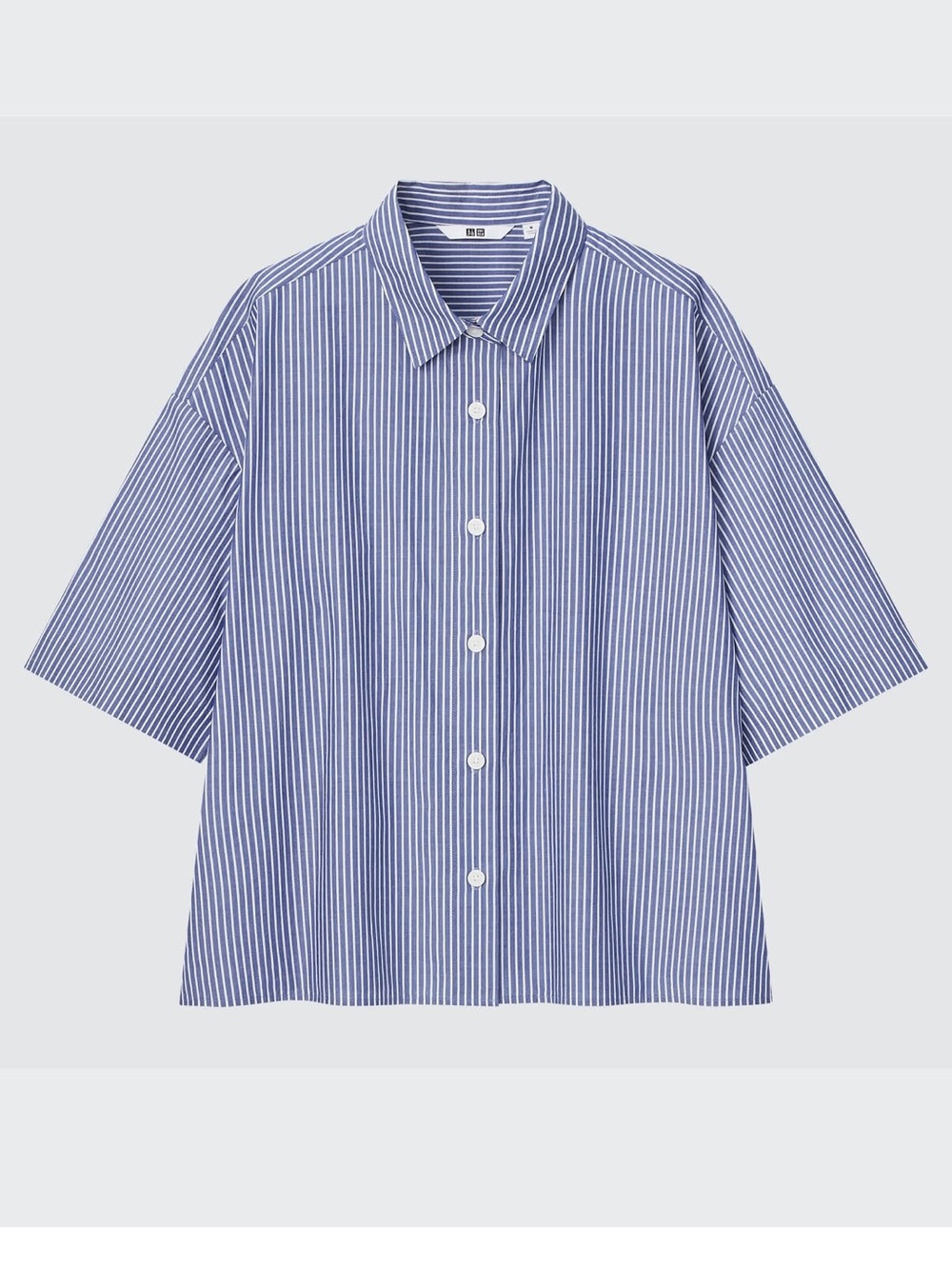 Uniqlo Blue and White Striped Button-Down Shirt